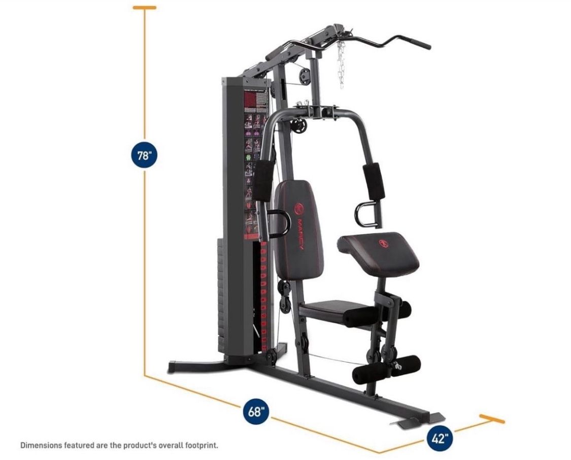 Marcy Multifunction Steel Home Gym 150lb Weight Stack Machine PREMIUM STEEL CONSTRUCTION – This home gym system is made with heavy-