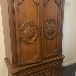 Vintage Wood Armoire 