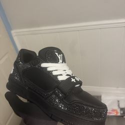 Louis Vuitton trainer sneaker “rhinestone design” shoes brand new read description