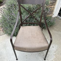 Pretty Metal And Faux Leather Chair Vintage Bombay Company 