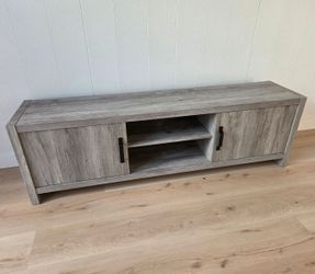 Wide cement gray TV stand (71")