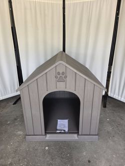 💥 Large Outdoor Indoor Dog House – Waterproof Plastic Doghouse with Vents & Elevated Floor🚀🐶