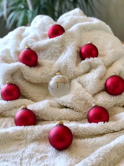 Vintage Krebs Frosted Flame Red Xmas Ornaments Plus...