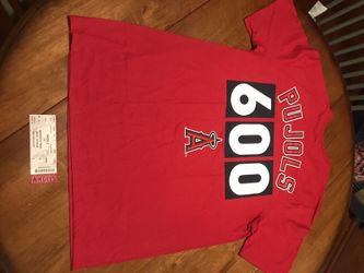 Angels Nike Pujols 600 t-shirt and game ticket