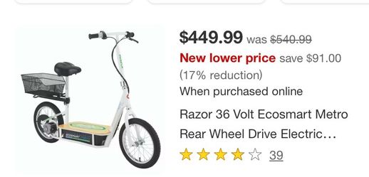 Razor EcoSmart Metro 36V Electric Scooter