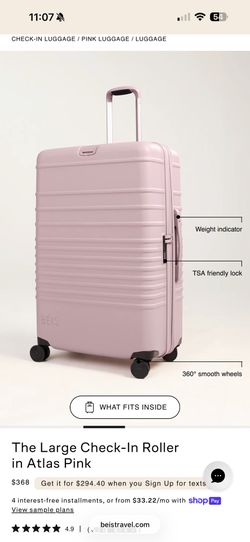 BEIS large luggage in pink NWT