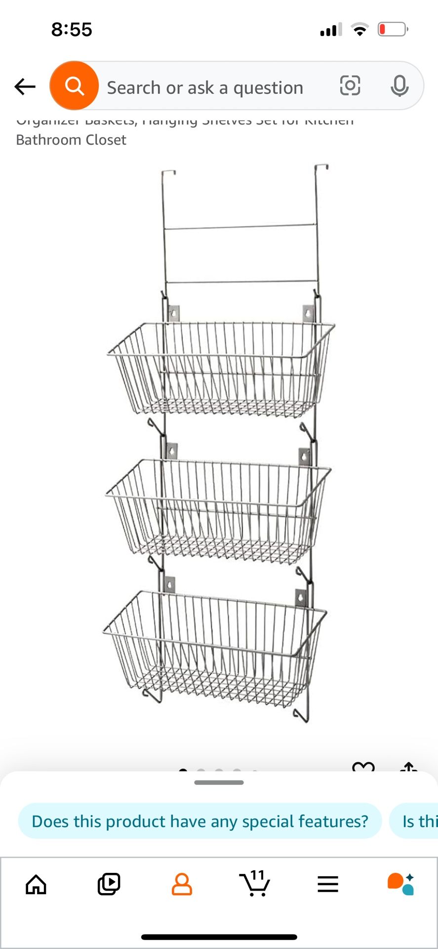 Over The Door Storage Shelf X2