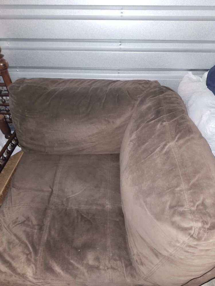 Free Brown Plush Corner Chair Furniture