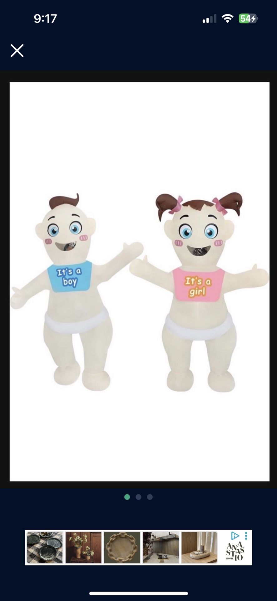 Inflatable Baby Costumes (gender Reveal) 