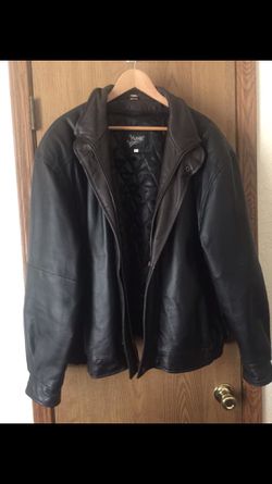 Black leather jacket XXL