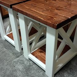 Rustic Farmhouse Furniture End Tables 