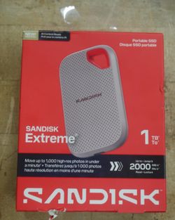 SanDisk Extreme 1 TB SSD External Hard Drive New . F(contact info removed)2.