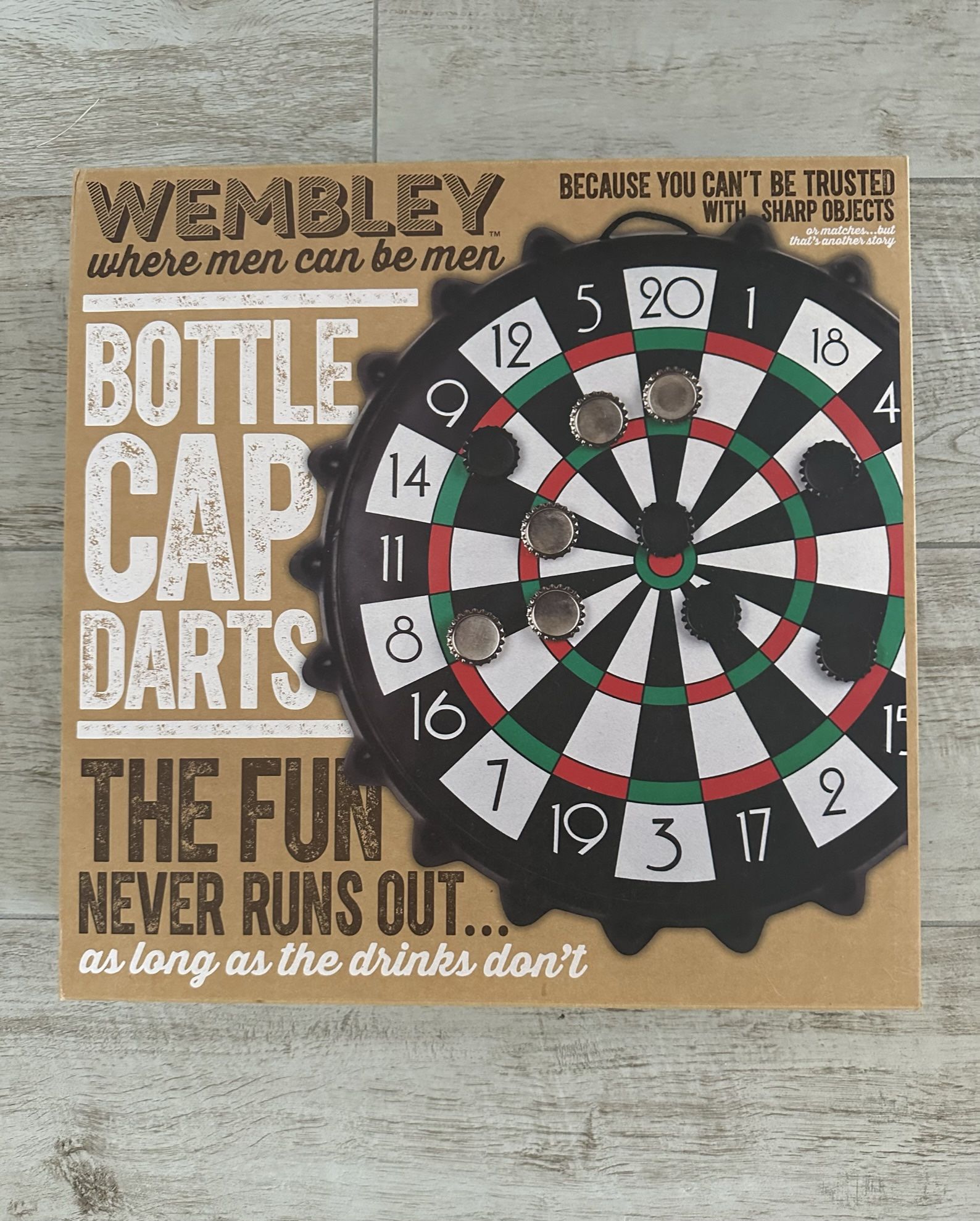Wembley Bottle Cap Dart Board Game - Like New!