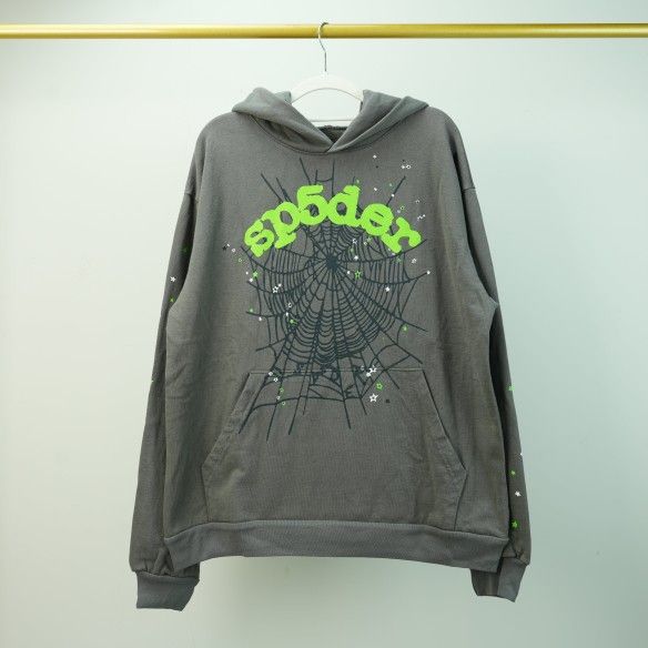 Grey Green Sp5der Hoodie