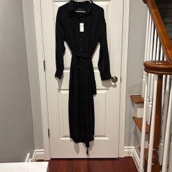 Banana Republic Size L Black Shirt Dress