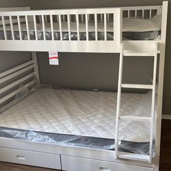 Litera blanca twin full nueva 