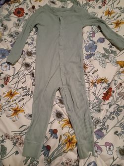 24 months Baby Ribbed Snap Romper Pajamas Sage Green