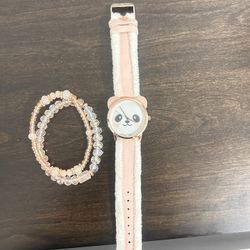 Cute Bear Face Watch + Beaded
