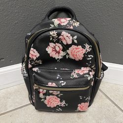 Black Floral Backpack 