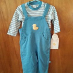Blue ducky 2 piece outfit 12m.-new