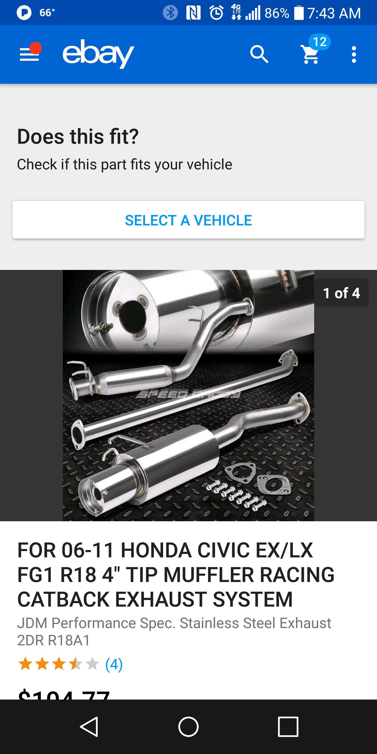 Civic cat back exhaust