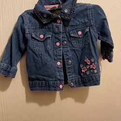 Baby Jean Jacket 6/9 months, Warm Pink Outfit  18mnths