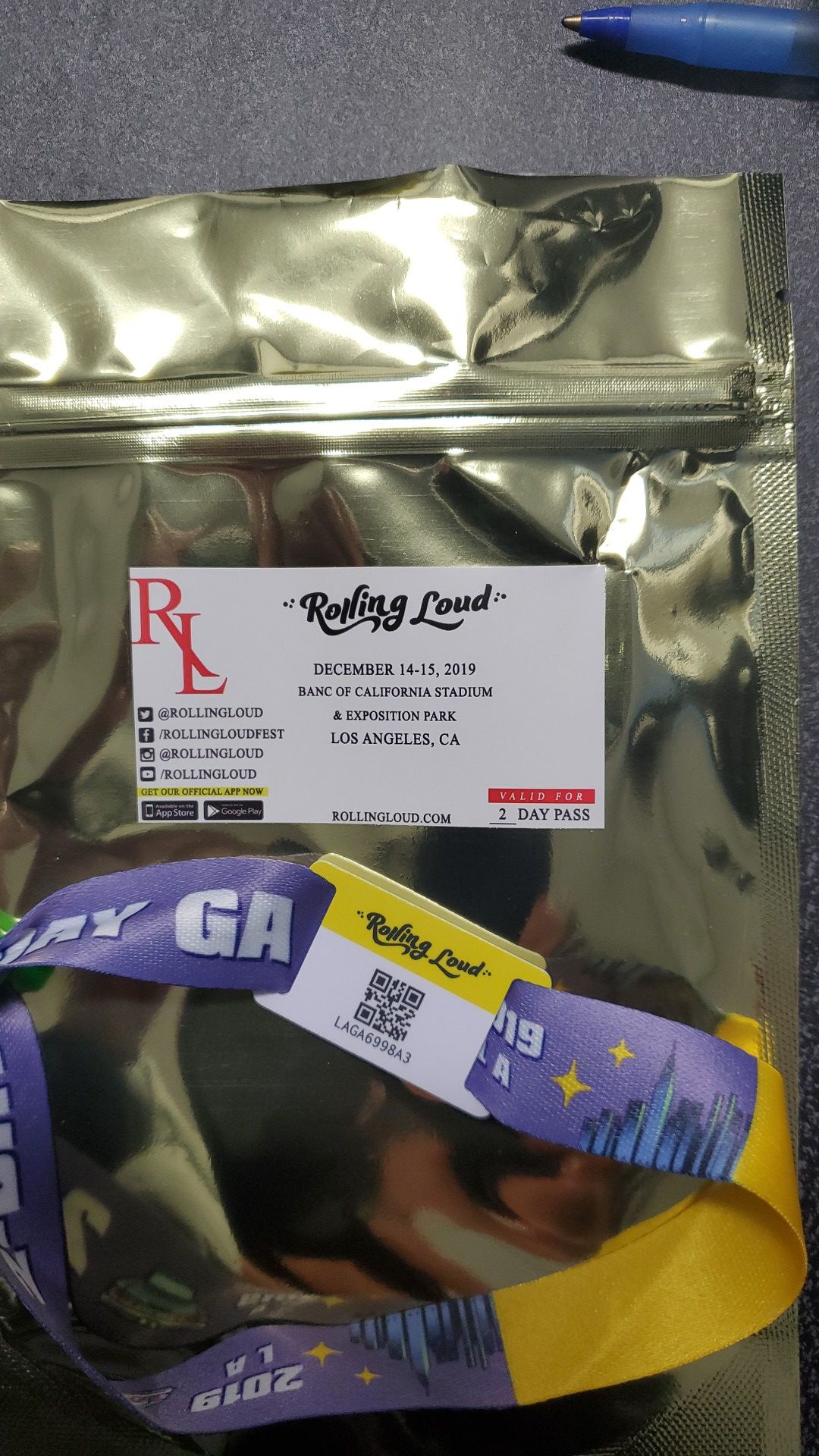 Rolling loud 2 day pass Dec.14-15, 2019