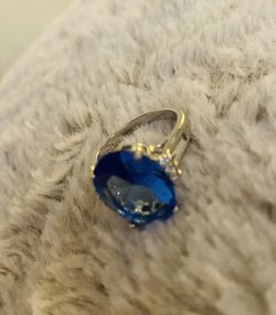 13.65Ct. Blue Tanzanite 925 Sterling Silver Ring💍