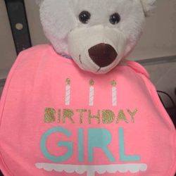 Birthday girl bib for a baby girl 