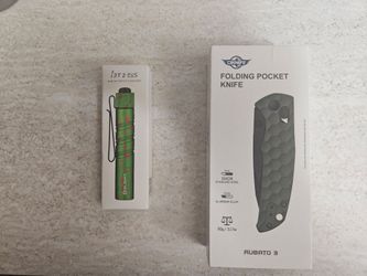 Olight i3t 2 eos zombie green and oknife rubato 3 green aluminum