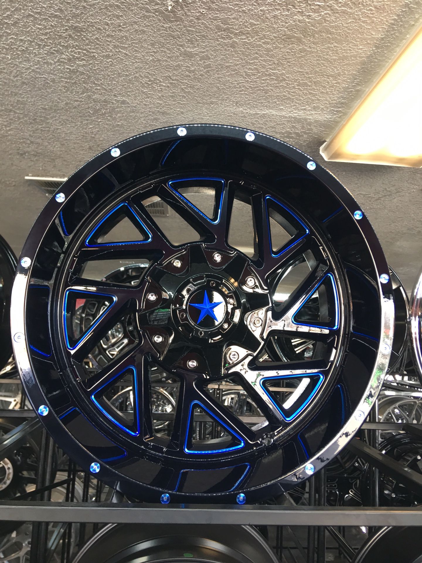 Blue/milled DFD Brand offroad wheel/Tires 6x139/6x135 🔥se habla español🔥