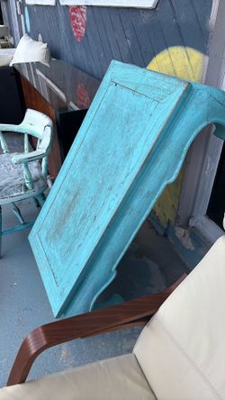 Cofee table all wood teal vintage