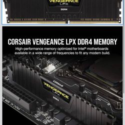 CORSAIR Vengeance LPX DDR4 RAM 32GB (2x16GB) 3200MHz CL16-20-20-38 1.35V Intel AMD