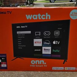 Onn 40" Class FHD (1080P) Led Roku Smart TV HDR ( Brand New)