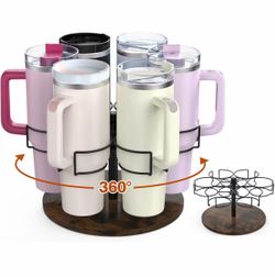 Water Bottle Organizer for Stanley 40 oz, Rotating Stanley Cup Organizer Holder, Tumbler Organizer Holder, Stanley Cup Accessories, Easy to Install, V