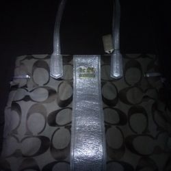 COACH KHAKI BROWN TOTE BAG