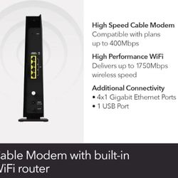 NETGEAR Cable Modem WiFi Router Combo C6300 