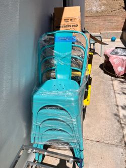 Set of 4 Blue Chairs