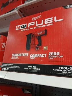 Milwaukee new 18ga Brad nailer fuel