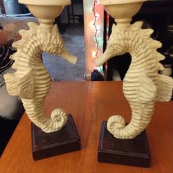 Pair Of Seahorse Candle Holder Heavy I Want 20.00