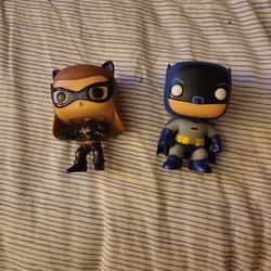 Cat Woman And Batman FUNCO POP Figurines