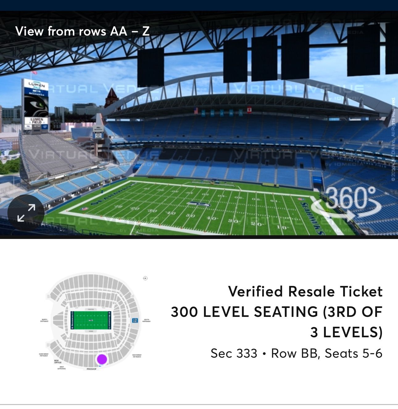 Seattle Seahawks -vs- Arizona Cardinal $100