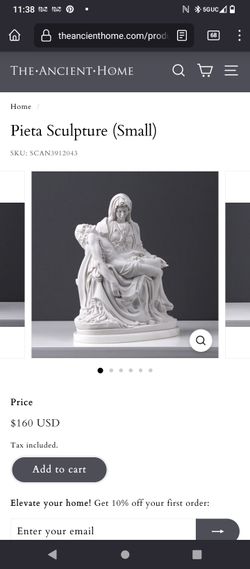 Hand Carved Marble Resin From Italy