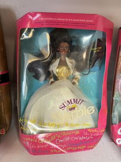 1990 Special Edition Summit Barbie doll, specifically the African American version (product number 7028). This doll was released by Mattel to celebrat