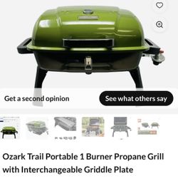 Ozark Trail Portable 1 Burner Propane Grill with Interchangeable Griddle Plate