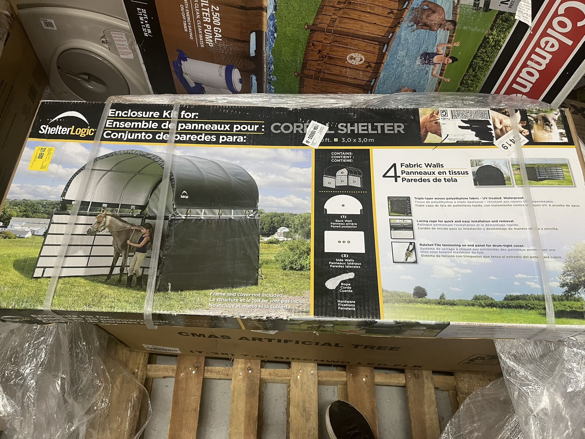 BRAND NEW - 10' x 10' ShelterLogic Water-Resistant Enclosure Kit for Outdoor Corral Shelter