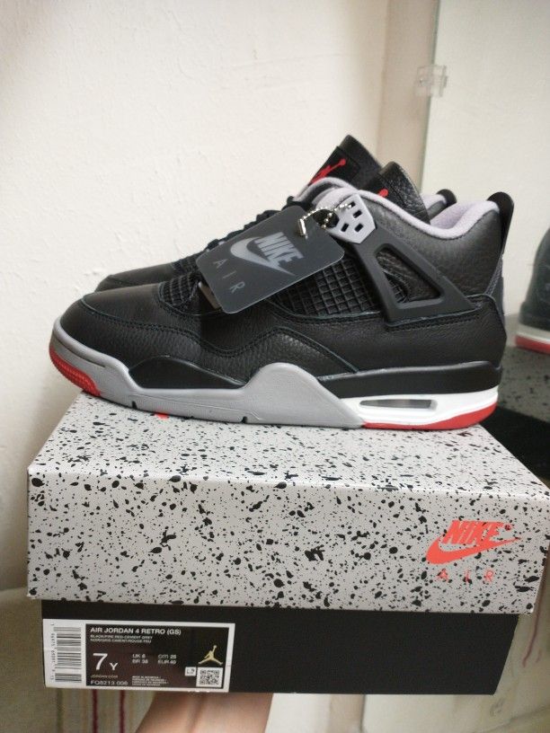 New Air Jordan 4 Retro Gs Size 7y Bred Reimagined 