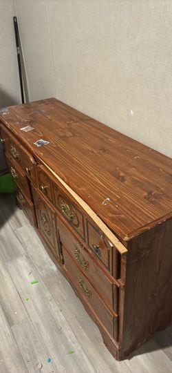 Wood Dresser with Brass Hardware