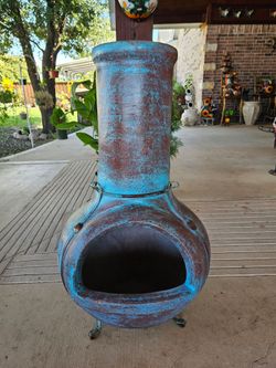 2 Holes Clay Chimenea, Chiminea. Pottery, Talavera, Clay Pots, Planters. $110