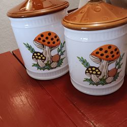 Merry Mushrooms 1982 Canisters (2)